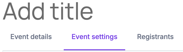 Servv Event Settings