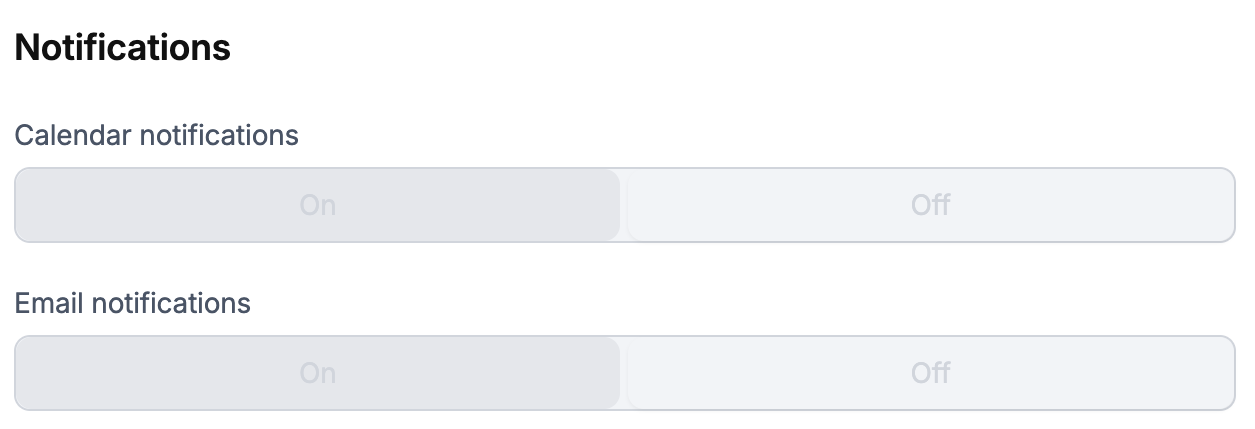 Servv Event Settings