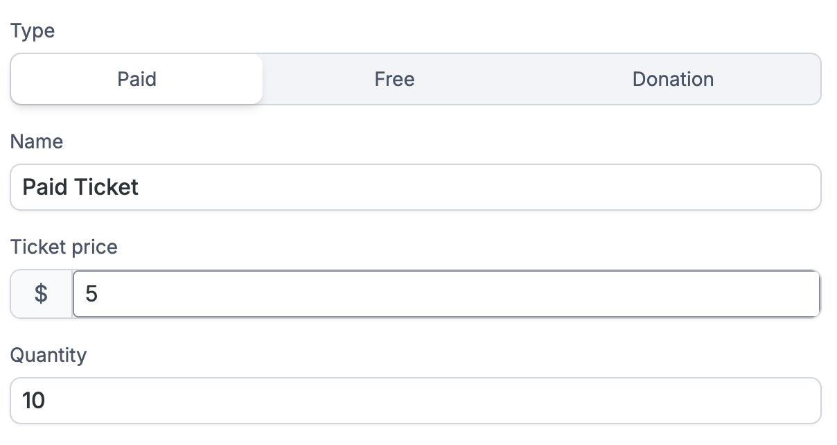 Servv Event Settings