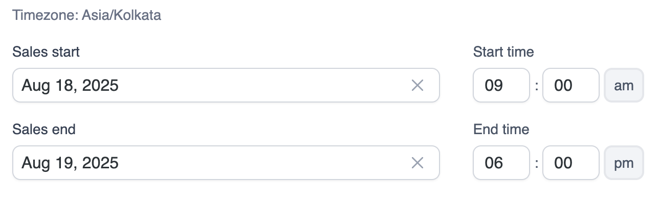 Servv Event Settings