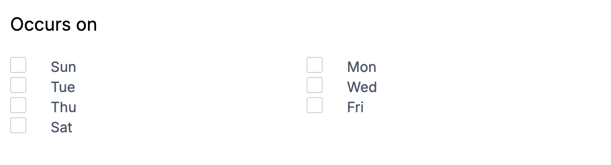 Servv Event Settings